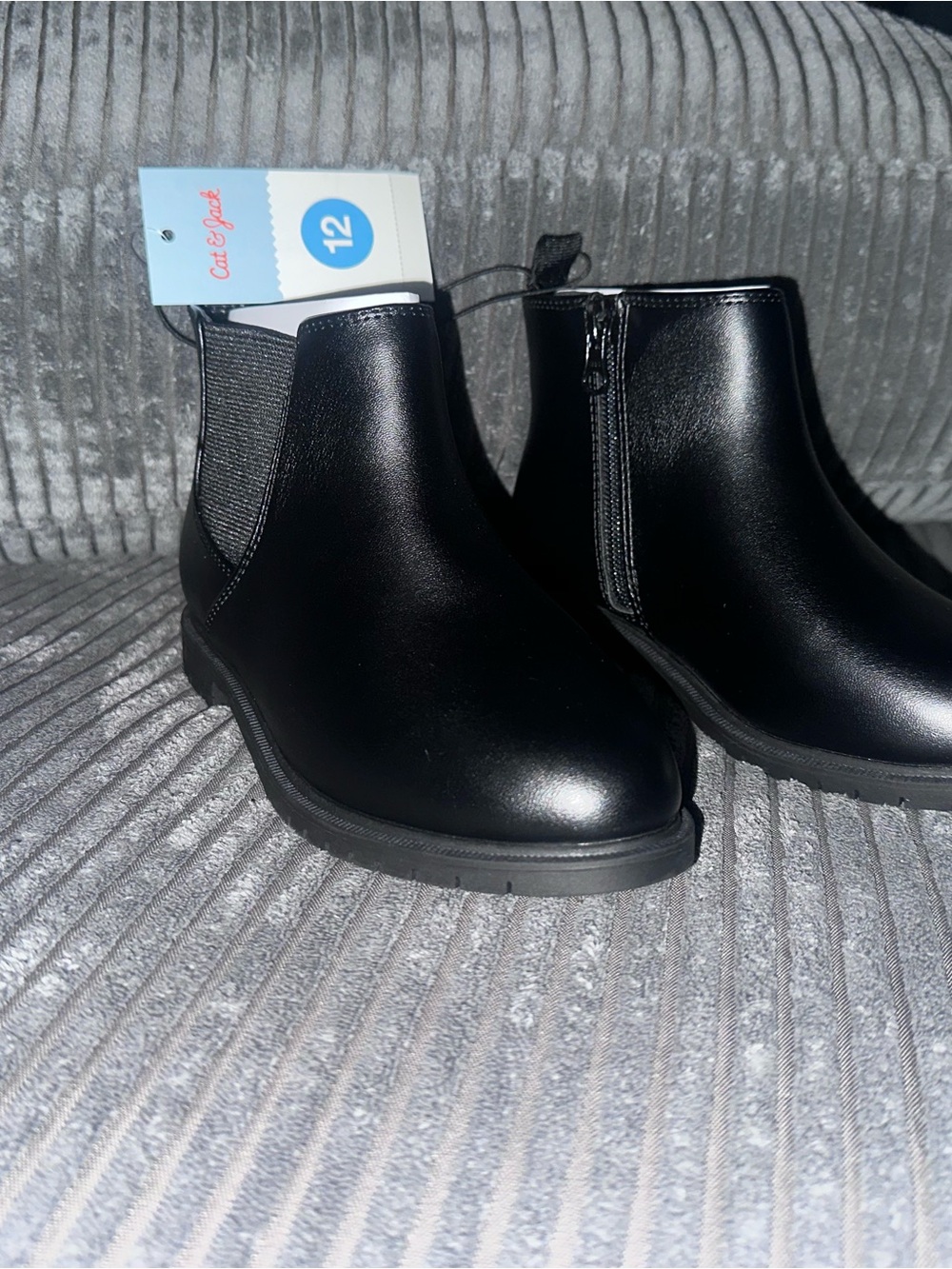 Cat & Jack Black Kids Chelsea Boots with Side Zipper